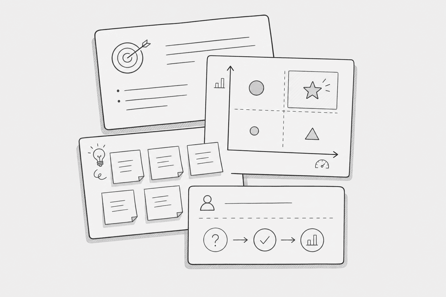 Problem statements, assumption map, and How Might We opportunities